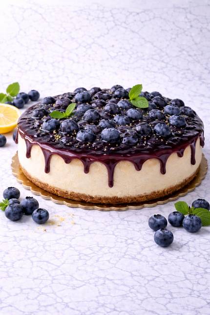 Blueberry baked cheesecake