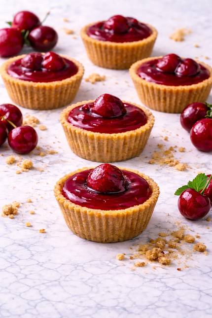 Cherry baked cheesecake