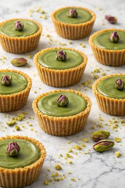 Pistachio baked cheesecake