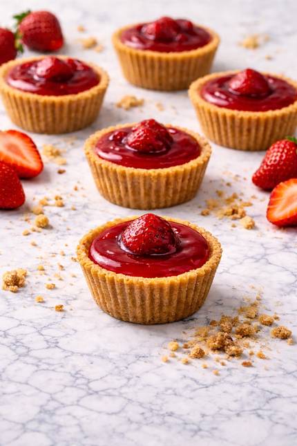 Strawberry baked cheesecake